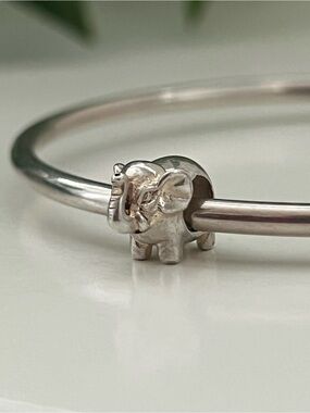 Sterling Silver Elephant Charm, Pandora Compatible, 925